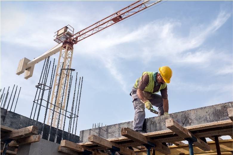 Construction workers on site